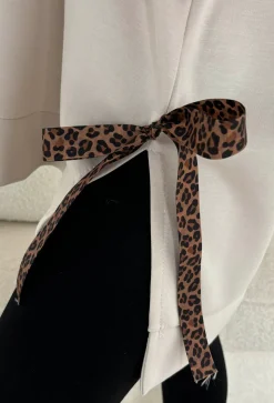 Lennox Beige Leopard Tie Hoodie