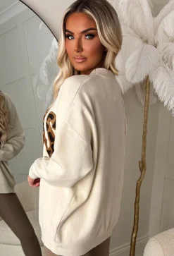 Leona Cream Ultra Soft Leopard Paris Jumper