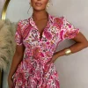 Little Missy Multi Paisley Print Mini Shirt Dress