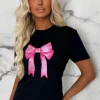 Livy Black Blush Bow T-Shirt
