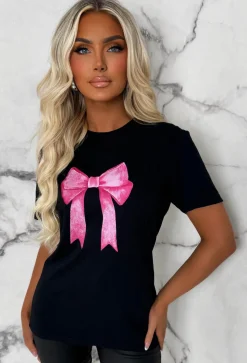 Livy Black Blush Bow T-Shirt