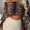 Love Flair Multi Leopard Print Ruffle Top