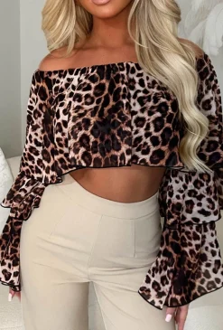 Love Flair Multi Leopard Print Ruffle Top