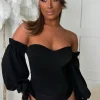 Love Haven Black Bardot Bodysuit
