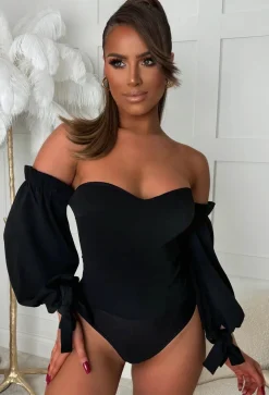 Love Haven Black Bardot Bodysuit