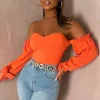 Love Haven Orange Bardot Bodysuit