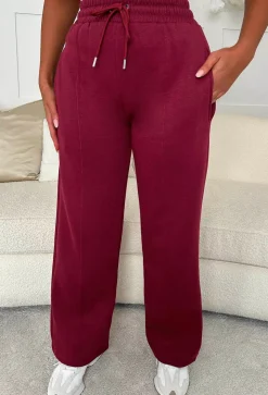 Love On Replay Burgundy Jacket And Jogger Loungewear Set
