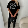 Luxe Girly Black Printed T-Shirt