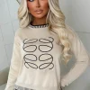 Luxe Layers Cream Embroidered Knitted Jumper