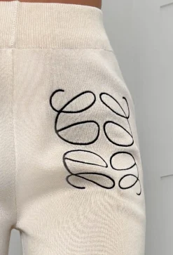 Luxe Layers Cream Embroidered Knitted Trousers