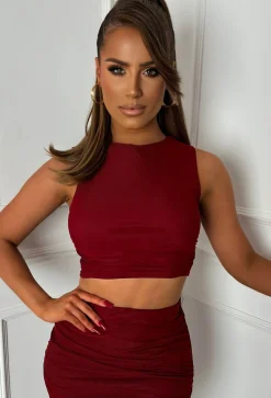 Mad About Love Burgundy Mesh Co-Ord Set