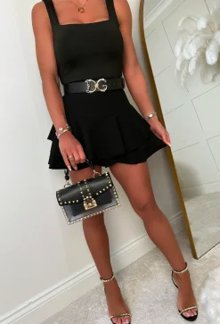 Making A Point Black Faux Leather Stud Detail Bag