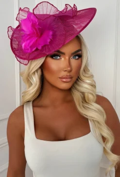 Material Girl Hot Pink Floral Detail Fascinator