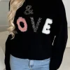 Maxine Black Love Slogan Jumper