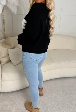 Maxine Black Love Slogan Jumper