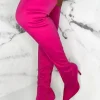 Million Dollar Walk Hot Pink Over The Knee Stretch Sock Boots