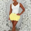 Misbehaving Lemon Double Layer Skort