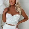 My Little Secret White Diamond Bodice Crop Top