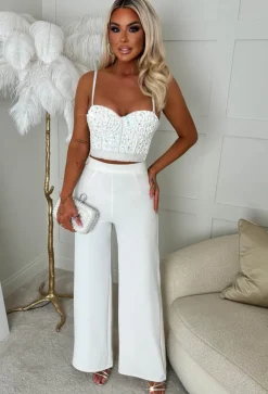 My Little Secret White Diamond Bodice Crop Top