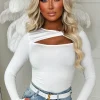 Never Let Go White Stretch Knot Top