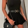 No Chill Black Stud Detail Flap Bag