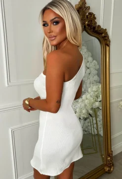 Ocean Breeze Bliss White Gold Detail Knitted Dress