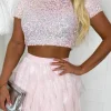 Oh She Bad Baby Pink Sequin Top