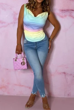 Ombre Bliss Multi Ruched Top