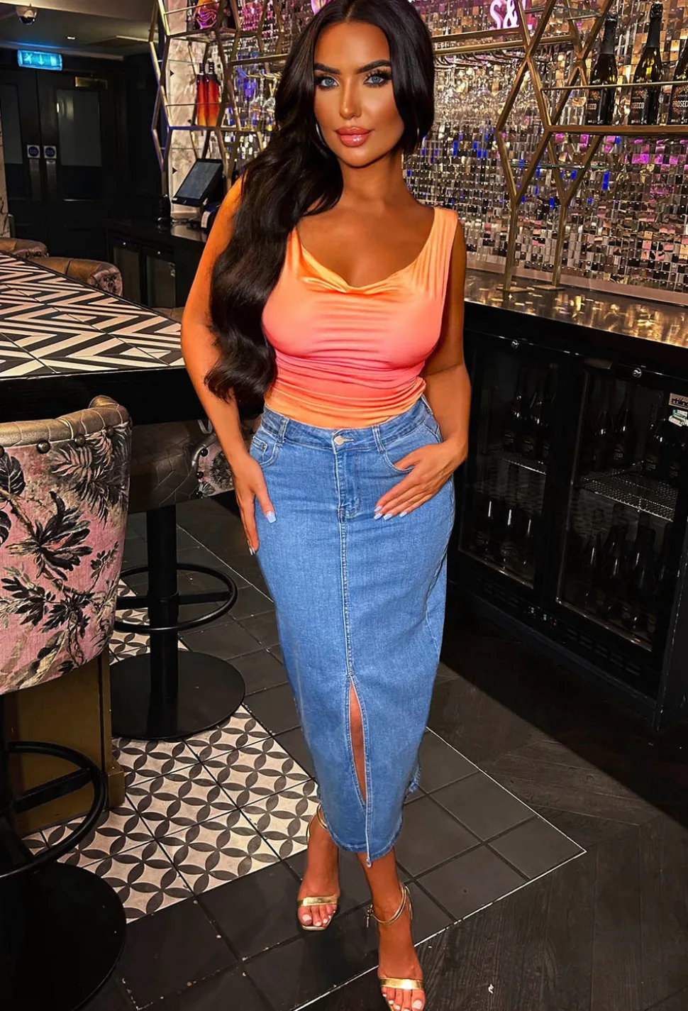 Ombre Bliss Orange Ruched Top