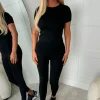 On The Go Black Top And Leggings Active Set