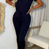 One To Love Navy Draw String Jumpsuit