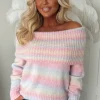 Over The Rainbow Multi Ultra Soft Bardot Jumper