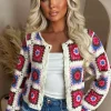 Palm Paradise Multi Flower Crochet Cardigan