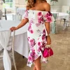 Perfect Love White Floral Bardot Midi Dress