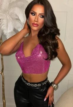 Play Nice Pink Halterneck Chain Top