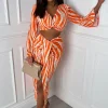 Pretty Things Orange Zebra Print Jersey Ruched Midi Skirt Co-Ord