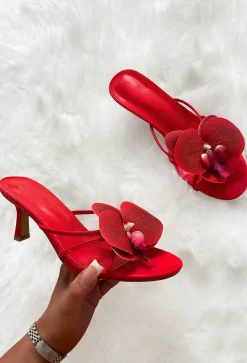 Pure Love Red Orchid Mules
