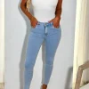 Push My Luck Light Blue Stretch Push Up Skinny Jeans