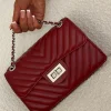 Quilted Babe Red Chain Detail Bag