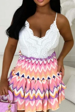 Ra Ra Sass Pink Ra Ra Printed Skirt
