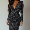 Real Love Black Side Ruched Spot Dress