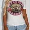 Rebel Rock White Guns N Roses Licensed T-Shirt
