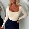 Renelle Navy Pleated Knitted Skirt