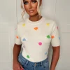 Romance Riot Cream Love Heart Jumper