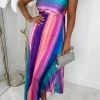 Romantic Glamour Multi Pleated One Shoulder Asymmetric Hem Dress