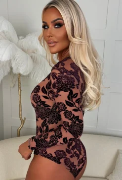 Rose Multi Jacquard Velvet Bodysuit