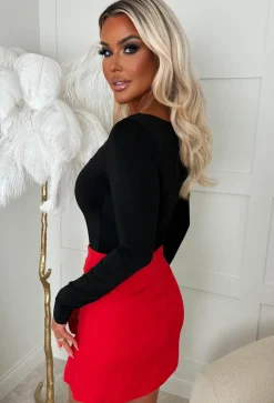 Rosebud Red Rose Applique Skirt