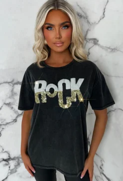 Rylee Grey Glitter Rock T-Shirt