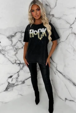 Rylee Grey Glitter Rock T-Shirt