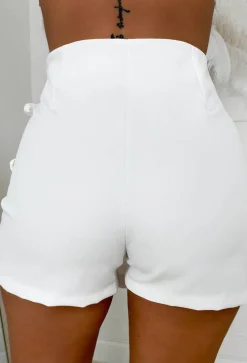 Sabrina White Bow Tie Pleated Mini Skort